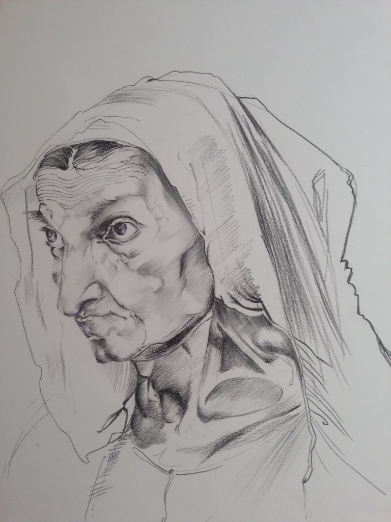 Charcoal pencils on paper