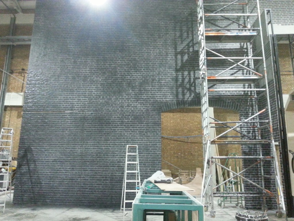 Crime and Punishment, Ano Theatre Myuzikla - Vac-formed bricks, 2016, scenic painter, teamwork