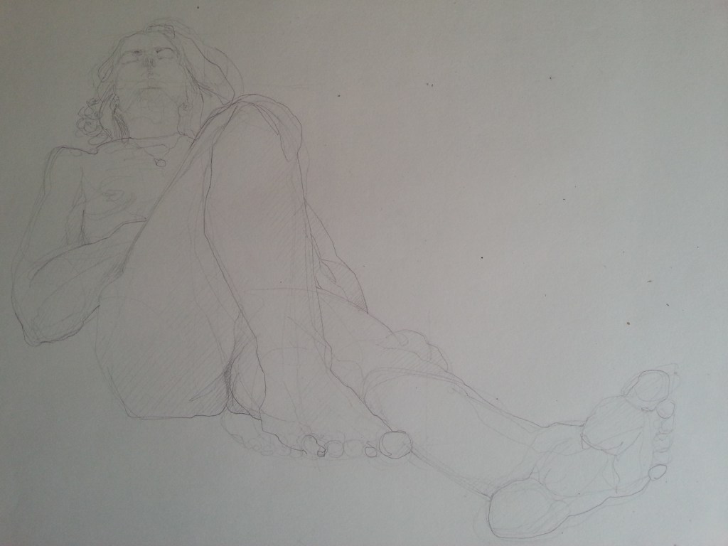 Life drawing, pencil on paper