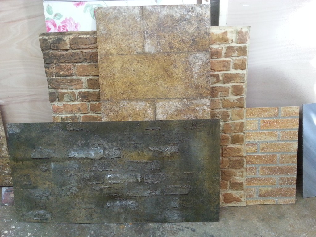Taped Briks, Vac Form Briks, Stone Wall, Stencilled Brickwork