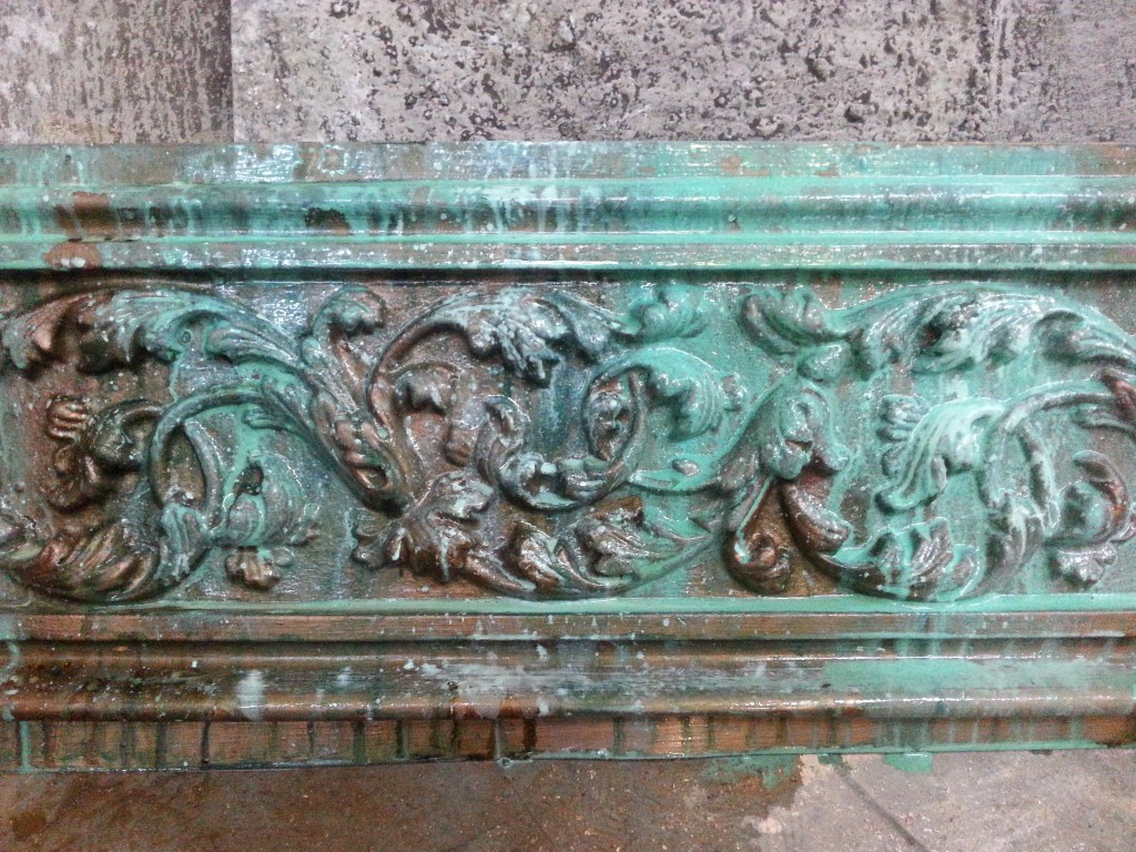 Verdigris bronze effect on plastic